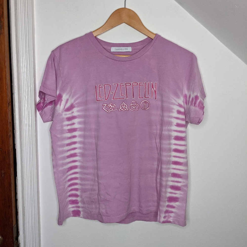 DAYDREAMER Tie Dye Embroidered Led Zeppelin Tee
